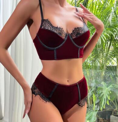 New Sexy Design Luxury Velvet Woman Lingerie Dress Bodysuit Night Surprise 