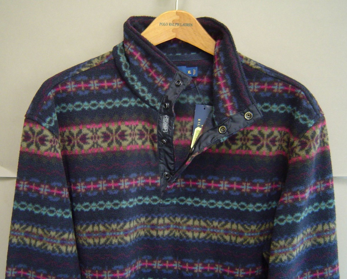 ラルフローレンページ✨️ NWT $295 POLO RALPH LAUREN Mens XL FAIR ISLE FLEECE PULLOVER