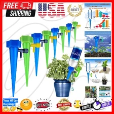 12 Adjustable Self Plant Watering Spikes with Control Valve for Effortless Care
