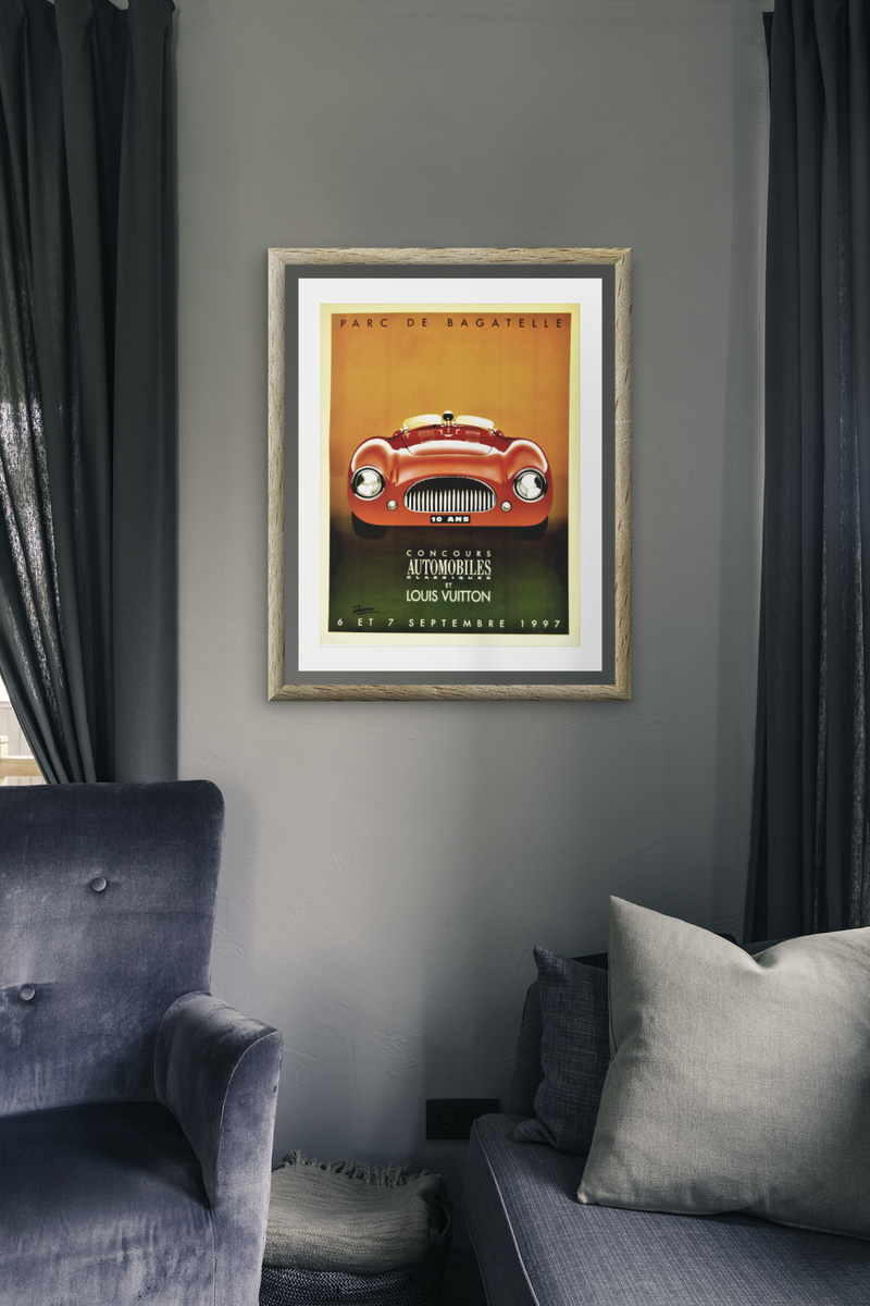 🏁 1997 Louis Vuitton x Ferrari Racing Poster - Vintage 17x22 Art