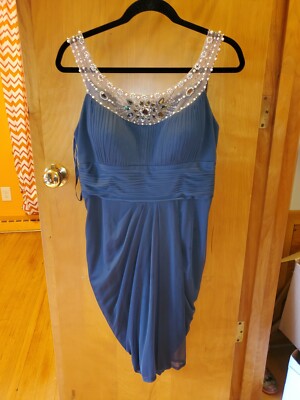 Adrianna Papell Embellished Drape Gown E Live from the Red Carpet sz 12 Gorgeous