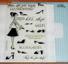 CTMH C1208 LET'S SHOP ~ When life gets tough GO SHOPPING, There's a shoe for....