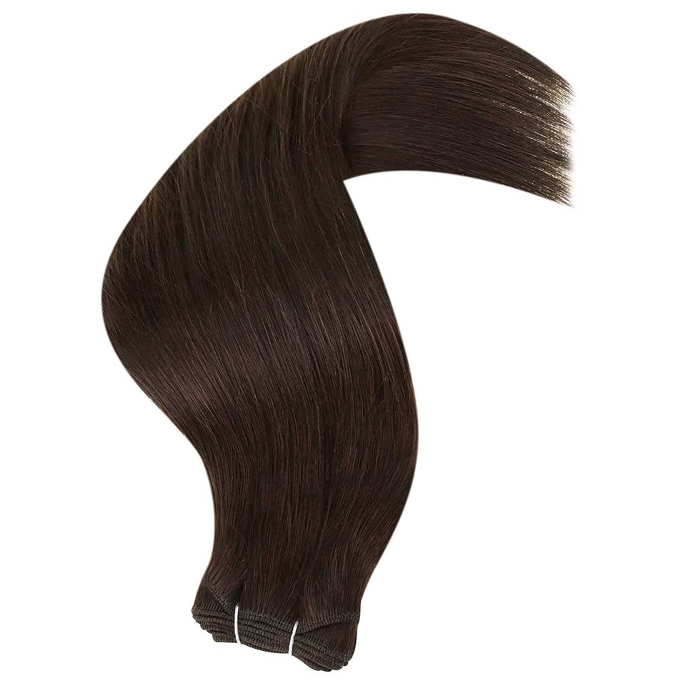 Smartinnov Hand Tied Human Hair Weft Sew In Extensions 22Inch 120Grams #1B Natural Black Straight Remy Human Hair Hand Tied Weft Hair Extensions Double Weft Sew In Hair Bundles - Foto 4