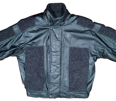 VINTAGE U2 WEAR ME OUT GENUINE LEATHER WOOL BOMBER JACKET COAT