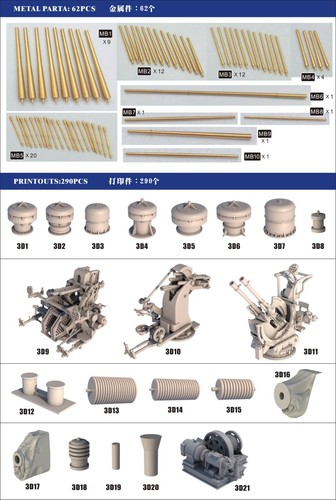 Piezas de actualización de astillero S350010 1/350 para trompetista italiano Vittorio Veneto - Imagen 3 de 4
