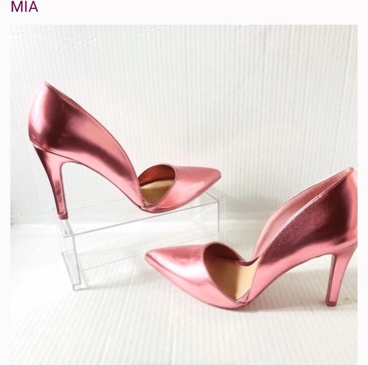 Mia Cia Metálico Rosa Puntera Punta Clásico Tacón de Bomba, Talla 9M Precio de Venta sugerido por el fabricante $100 Foto 2 de 4