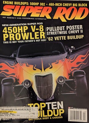Super Rod Magazine April 2002 Chevy II Poster '62 Vette Buildup 500HP 302 Ford