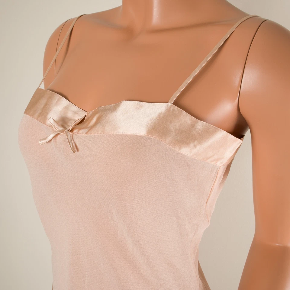 💖 INTIMISSIMI Transparente 100% Seda M Rubor Rosa Vestido Sin Mangas Chemise Babydoll Lencería Foto 4 de 4