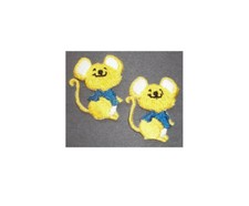 Mice - Mouse - Childrens Crafts - Embroidered Iron On Applique Patch - Set Of 2