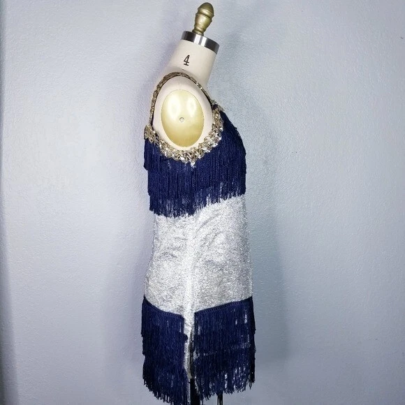 Vintage 60s does 20s flapper mini dress size small handmade costume - Image 3 of 4