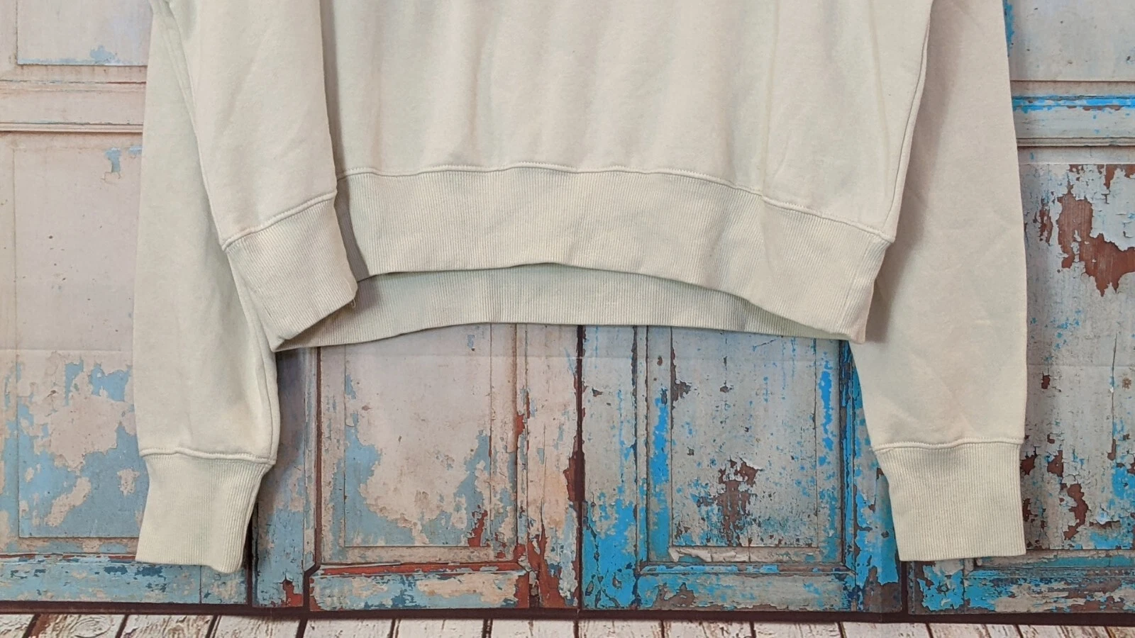 OFF WHITE Felpa con cappuccio pullover manica lunga BP donna taglia 1X bianco sporco con coulisse