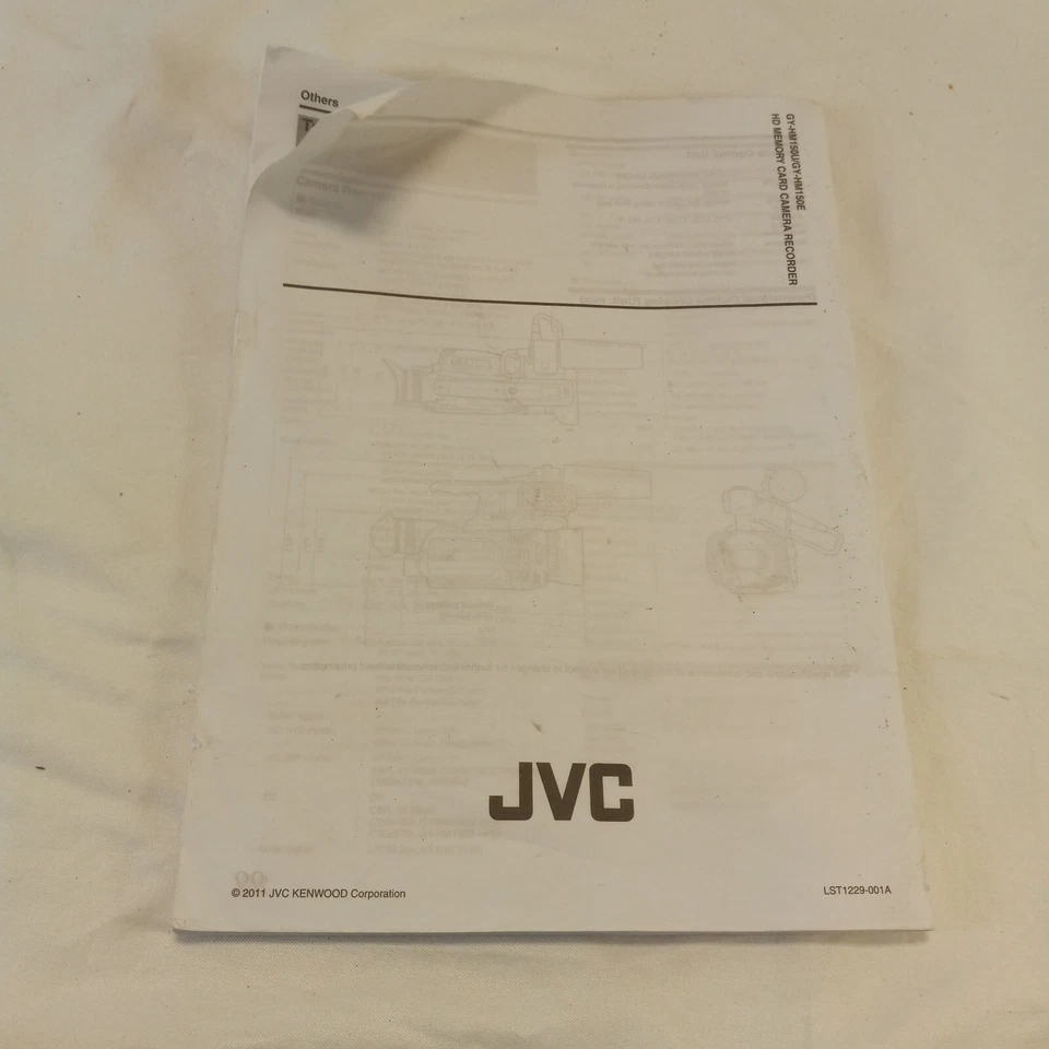 JVC GY-HM150U GY-HM150E Camera Recorder Original Owners Manual - Image 2 of 2