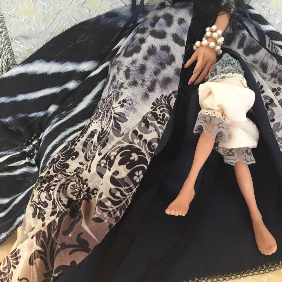 OОАK Art Blue Princess – Boneca travesseiro cama/boudoir, salão de beleza, salão ou boneca francesa   - Imagem 3 de 4