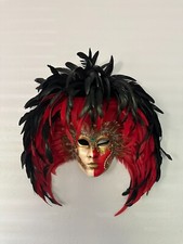Stunning Red and Black Feather Headdress - Perfect for Costumes and Performances