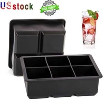 Big Ice Cubed Maker Large Cube Square Tray Silicone Molds Whiskey Ball Cocktail