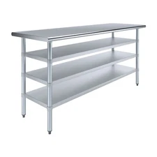 24 in. x 72 in. Stainless Steel Table With Three Undershelves
