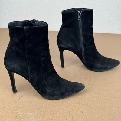 Steve Madden Clovers Black Suede Stiletto Ankle Boots Women's 6.5M DAMAGED