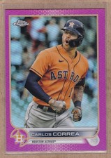 * Carlos Correa 2022 Topps Chrome #213 Pink Refractor Houston Astros