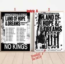 Custom Bruce Springsteen & The E Street Band Tour 2026 Poster Custom Bruce Springsteen & The E Street Band Tour 2026 Poster