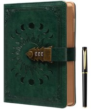 ZXHQ Lock Journal with Pen, A5 240 Pages Diary with Lock, Brown Edge, Refillable