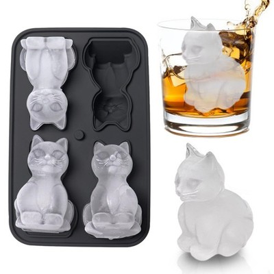 3D Cat Ice Cube Mold, Admaison Tray with Funnel 1, 