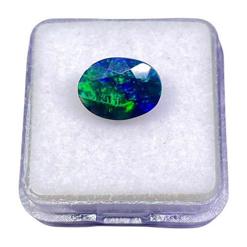 Ópalo negro natural de 2,10 quilates corte ovalado A+ piedra preciosa suelta brillante - Imagen 11 de 13