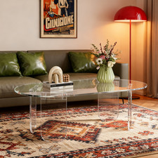95CM Acrylic Coffee Table Modern Center Table Lowtea Table for Coffee Drink Food