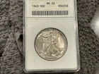 1943-P Walking Liberty Half ANACS MS65 Vintage Soapbox Holder Nice Luster