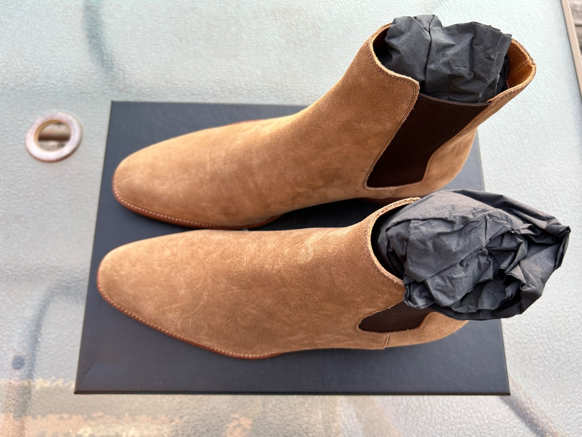 BNWB SAINT LAURENT Wyatt 30 Sigaro Suede Chelsea Boots Hedi