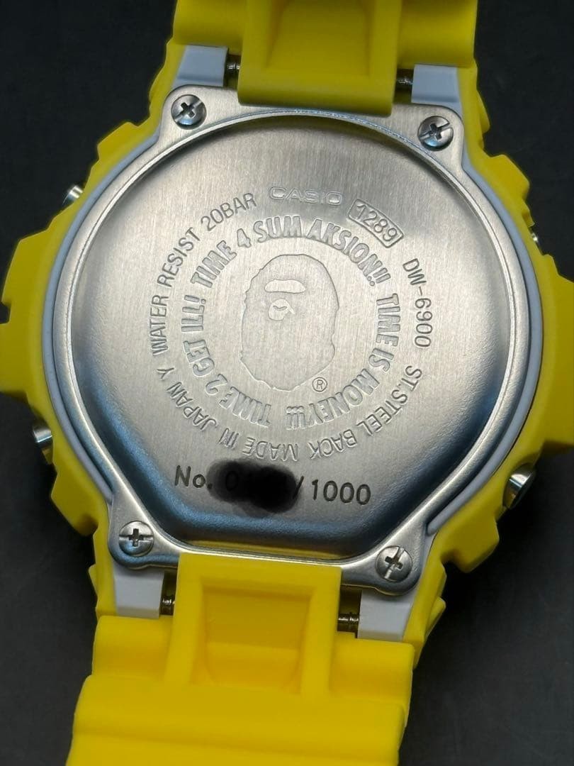 CASIO G-SHOCK A BATHING APE DW-6900 Yellow Limited 1000pcs with