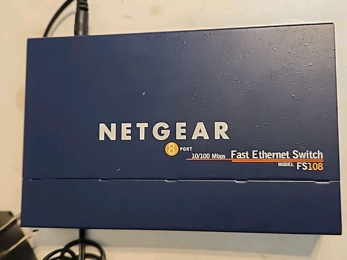 NETGEAR ProSafe 8 Port 10/100 Mbps POE Fast Ethernet Switch FS108
