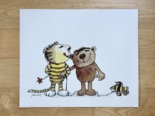 Original Janosch Plakat Tiger und B&auml;r Tigerente Vintage 80er 48x58 cm