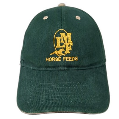 LMF Horse Feeds Slideback Hat Green One Size Embroidered Logo Otto