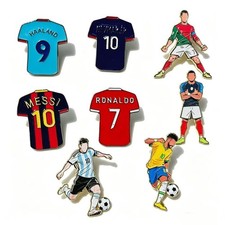 4/8PCS Football Player Enamel Pin Brooch Set Soccer Star Lapel Badge Collection