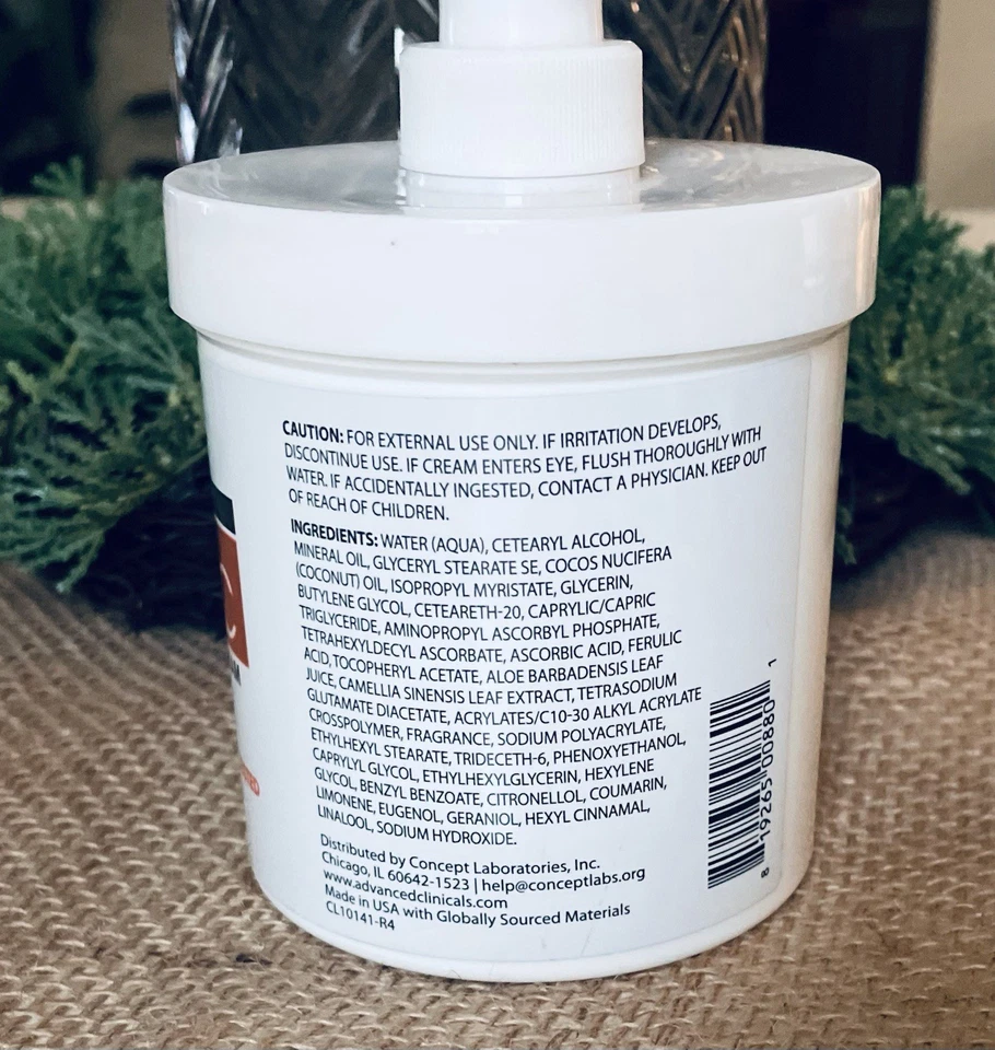 Advanced Clinicals Vitamin C Advanced Brightening Cream - 16oz (1 Lb) 454g - Image 3 of 4