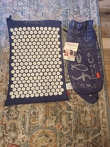 Spoonk Space Acupressure Mat & Pillow Set Navy w/ Carry Bag Relaxation
