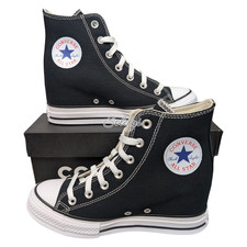 Converse Chuck Taylor All Star Hidden Wedge Platform Black White Sneaker 6 NEW