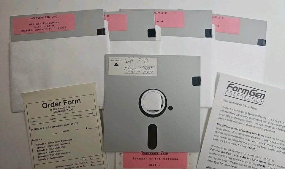 Wolfenstein 3D 5.25" Floppy Disks PC Video Game Software Labs In Package - Image 2 of 4