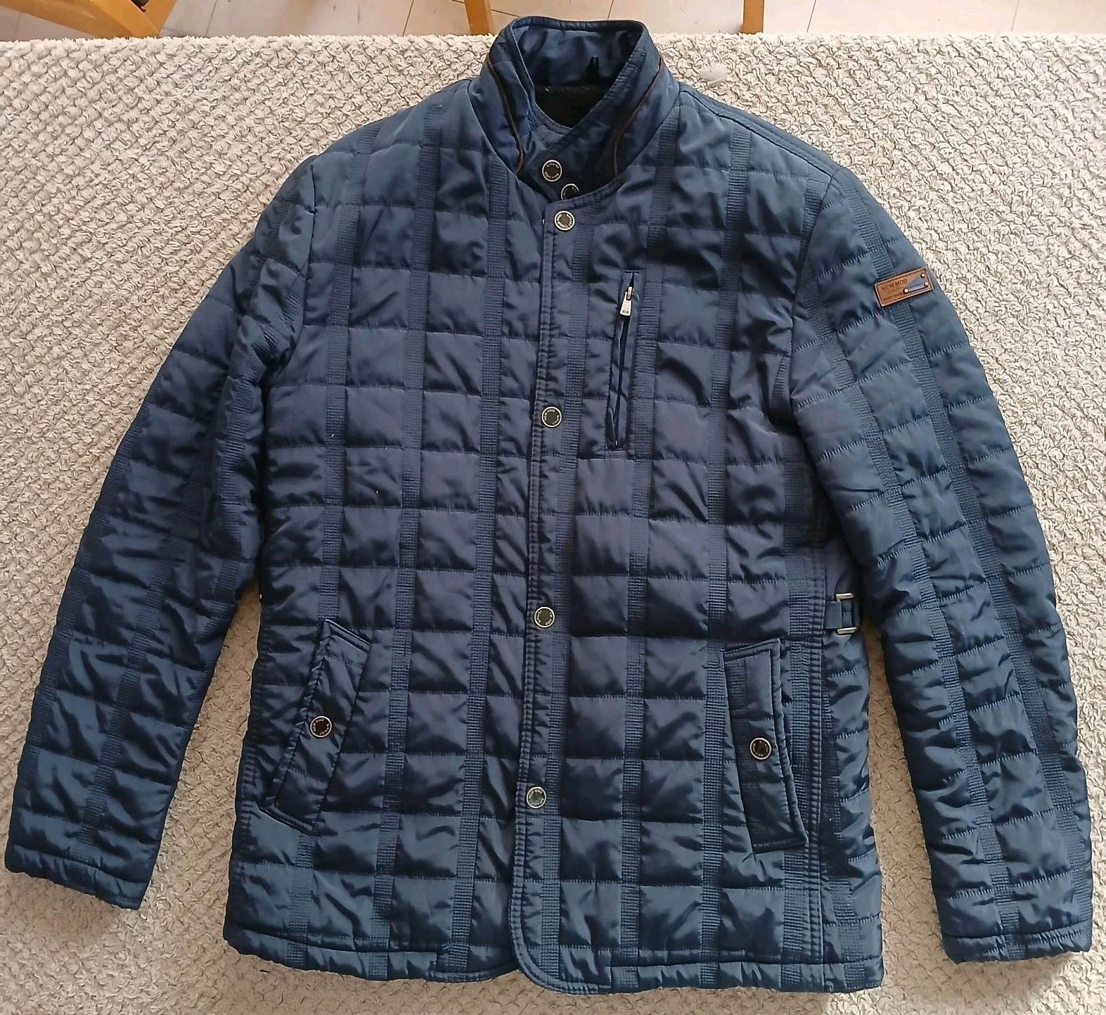 Men's Navy Quilted Jacket SIVAIST made in turkey size Small lined