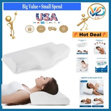 Ergonomic Memory Foam Cervical Neck Pillow for Adults  Breathable Cover