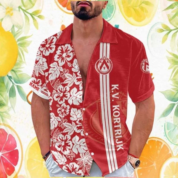 Personalized KV Kortrijk Football Club Tropical Hibiscus Hawaiian