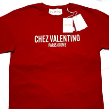 Valentino Garavani Chez Valentino Paris Rome T-Shirt Red Size Medium NWT Italy