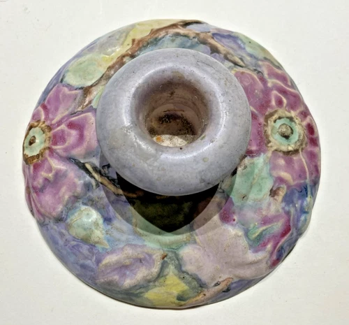 Weller Pottery Antique American Arts & Crafts Silvertone Candlestick