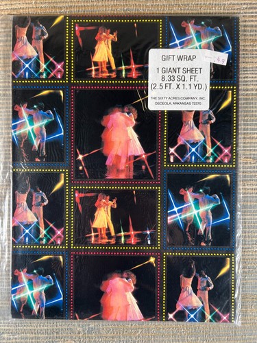 Vintage Disco Dance Theme Gift Wrap Paper Sixty Acres Company - Picture 1 of 2
