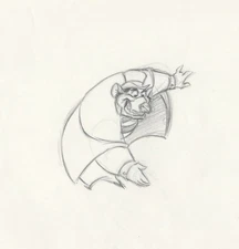 Disney THE GREAT MOUSE DETECTIVE Animation Drawing of RATIGAN, 1986