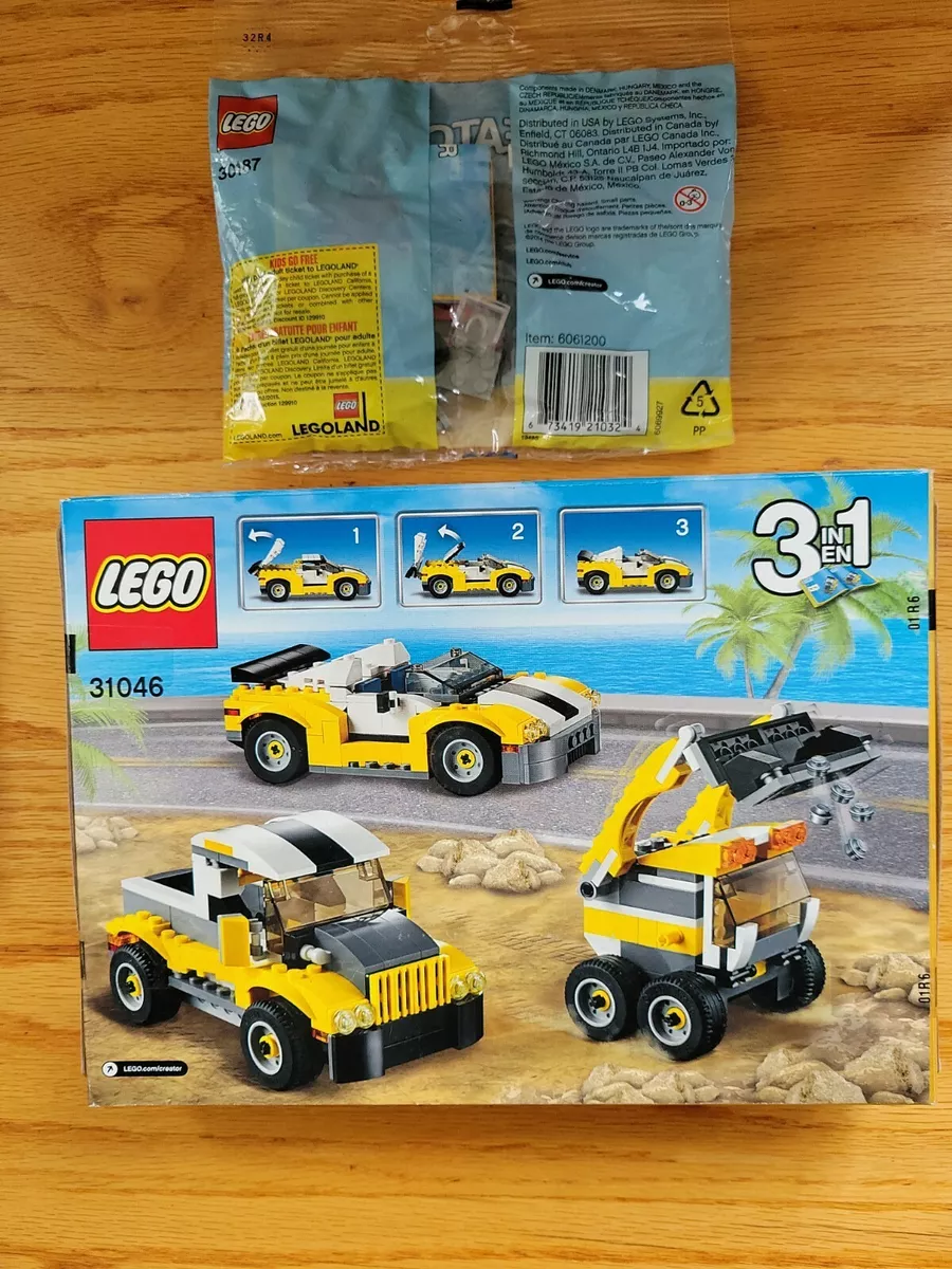 LEGO 3 in 1 Creator Yellow 31046 Fast Car NEW Sealed Retired set 30187 Red