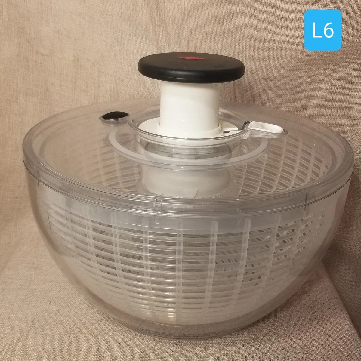 OXO Good Grips Glass Salad Spinner, Large/6.22 Quart, Clear