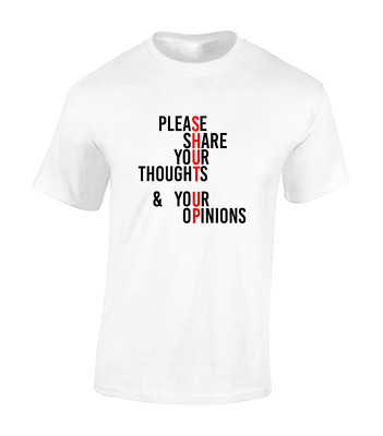 PLEASE SHARE THOUGHTS SHUT UP HERREN T-SHIRT LUSTIG UNHÖFLICH WITZ DESIGN COOL TOP