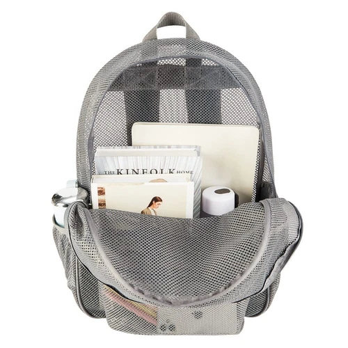 Mochila escolar de malla transparente resistente transparente para estudiantes hombres mujeres - Imagen 17 de 26