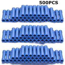 500PCS Car Audio/Alarm Wire Butt Connector Terminals GA Gauge Blue16-14 AWG New
